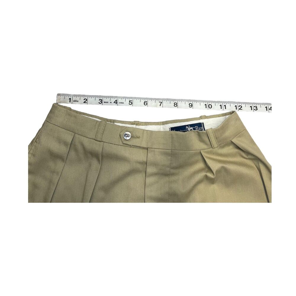 Hunters Run Chino Shorts Women's 6 Khaki Polyester Pleated High-Rise Classic - Picture 3 of 7
